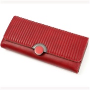 PU leather long style lady coin bag Korean style fashion Clutch three Wallets brief bag woman