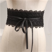 occidental style retro hollow lace flower belt bow width belt  lady ornament Dress