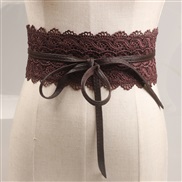 occidental style retro hollow lace flower belt bow width belt  lady ornament Dress