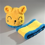 new style Korean style Autumn and Winter hat cat set knitting velvet Modeling woolen
