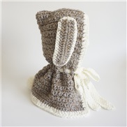 cartoon rabbit handmade weave woolen Autumn and Winter new style child hat set