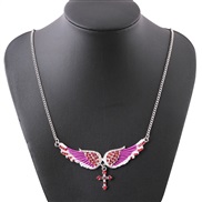 occidental style exaggerating fashion angel diamond pendant necklace wings cross long style sweater chain