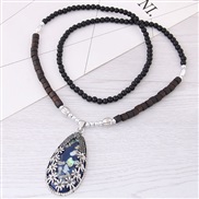 occidental style fashion  Metal color Shells pendant  drop Beads long necklace sweater chain