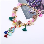 occidental style wind weave color rose tassel necklace woman  style creative necklace