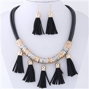 occidental style fashion  concise Bohemia wind all-Purpose tassel temperament fashion necklace earrings  set