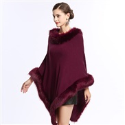 # occidental style Autumn and Winter imitate fox fur collar tee hedging sweaters cloak shawl