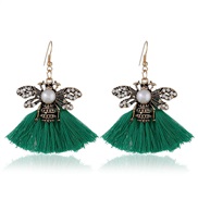 ( green)occidental style luxurious trend diamond tassel ear stud earrings earring