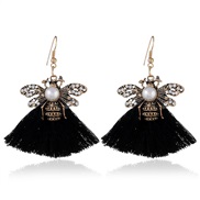 ( black)occidental style luxurious trend diamond tassel ear stud earrings earring