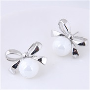 fine  Korean style fashion sweet  bow Pearl personality temperament ear stud
