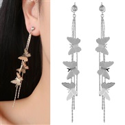 occidental style fashion  Metal butterfly personality exaggerating ear stud