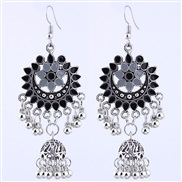 occidental style fashion  retro wind concise sun flower enamel tassel personality temperament exaggerating earring