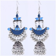occidental style fashion  Metal color concise Meniscus personality temperament earrings