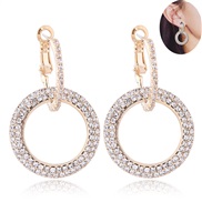occidental style fashion  Metal concise circle bright temperament ear stud buckle