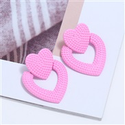 ( Pink) occidental style exaggerating high-end geometry love earrings