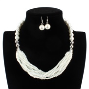 ( white)fashion occidental style  multilayer Pearl color color multilayer necklace F
