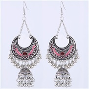 occidental style fashion  retro wind concise Meniscus enamel tassel personality temperament exaggerating earrings