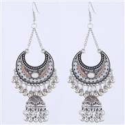 occidental style fashion  retro wind concise Meniscus enamel tassel personality temperament exaggerating earrings
