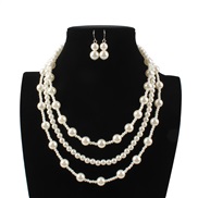 occidental style fashion  all-Purpose textured personality exaggerating  multilayer Pearl  set  banquet necklace
