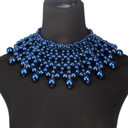 occidental style   fashion exaggerating Pearl handmade weave necklacecollar