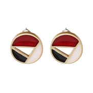 ( red)( yellow)UR Round ear stud occidental style fashion earrings new