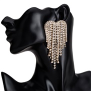 earrings multilayer Rhinestone diamond claw chain long style tassel earrings occidental style high-end fashion earrin