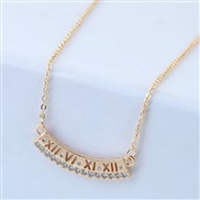 Korean style fashion  bronze embed zircon sweet brief personality necklace