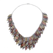 occidental style exaggerating fashion multilayer all-Purpose leaves tassel necklace retro