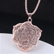 occidental style fashion  Metal diamond rose all-Purpose long necklace sweater chain