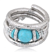 occidental style fashion  Metal all-Purpose turquoise temperament exaggerating bracelet bangle