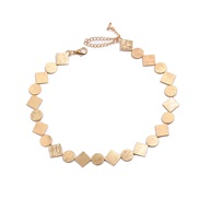 occidental style  fashion elegant lovely short style gold geometry love necklace chain clavicle chain