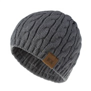( Dark grayMOK)occidental style leisure woolen knitting weave twisted hat man lady fashion Autumn and Winter