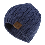 (  Navy blueMOK)occidental style leisure woolen knitting weave twisted hat man lady fashion Autumn and Winter