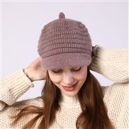 ( Lilac colour)lady autumn Winter velvet knitting woolen baseball cap fashion warm cap