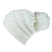 (  white)Autumn and Winter Imitation leather fox hat lady knitting occidental style leisure fashion hat
