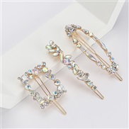 ( three piece suit)occidental style wind exaggerating personality Alloy diamond geometry hair clip set three