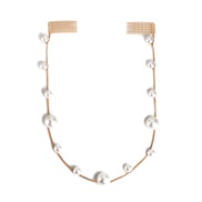 ( Rice white )Korea Pearl hair clip high crystalins belt chain head