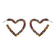 ( Color)Korea fashion earringsins heart-shaped fully-jewelled arring high-end love arring