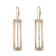 ( Gold square )UR fashion gold silver color Word earrings geometry square Round more style