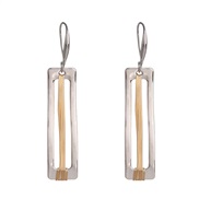 ( Silver square )UR fashion gold silver color Word earrings geometry square Round more style