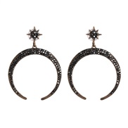 ( black)occidental style fashion exaggerating fully-jewelled ear stud temperament all-Purpose diamond earring earrings