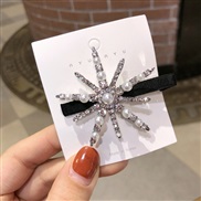 ( black) big hair clip woman Korea temperament Pearl diamond head fashion snowflake