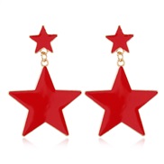 occidental style fashion Metal  concise Five-pointed star temperament exaggerating ear stud