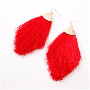 ( red)occidental style earrings Alloy head tassel spring color woman style earring new