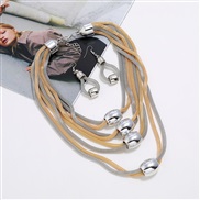 occidental style fashion  Metal multilayer chain temperament exaggerating necklace earrings set