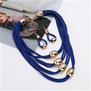 ( sapphire blue )occidental style fashion  Metal multilayer chain temperament exaggerating necklace earrings set
