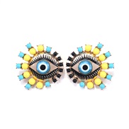 occidental style arring creative  personality color Beads eyes earrings woman style ear stud