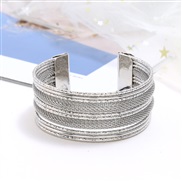 ( Silver)occidental style wind fashion atmospheric Metal pattern bangle  opening multilayer chain