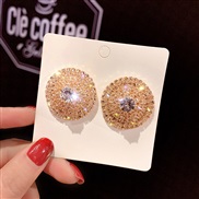 ( Gold)silver embed zircon earrings woman personality exaggerating super ear stud luxurious atmospheric fashion Earring