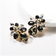 ( Gold)earrings exaggerating drop Acrylic diamond geometry fully-jewelled earrings woman occidental style ear stud wind