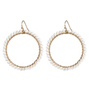 ( white)occidental style fashion earrings lady color beads earring fashion Round